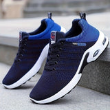Men's Fashion Sneakers with Breathable Mesh and Cushioned Sole - Blue - Size 7(AU7/EU40)
