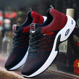 Men's Fashion Sneakers with Breathable Mesh and Cushioned Sole - Red - Size 10(AU10/EU43) In Australia - Darrahopens