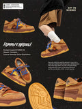 Vintage Sneakers Retro Skate Shoes Couple Matching Shoes Unisex Canvas Shoes - Camel - Size 10(AU10/EU43)