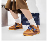 Vintage Sneakers Retro Skate Shoes Couple Matching Shoes Unisex Canvas Shoes - Camel - Size 13(AU13/EU46)