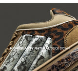 Leopard Print Sneakers Platform Chunky Shoes High-Top Casual Shoes Unisex - Leopard print brown - Size 7(AU7/EU40)