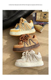 Amber Sneakers Vintage Unisex Shoes Couple Sneakers Classic Court Shoes - Beige - Size 6(AU6/EU39)