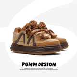 Amber Sneakers Vintage Unisex Shoes Couple Sneakers Classic Court Shoes - Caramel brown - Size 10(AU10/EU43)