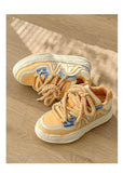 Amber Sneakers Vintage Unisex Shoes Couple Sneakers Classic Court Shoes - Cheese yellow - Size 11(AU11/EU44)