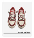 Canvas Sneakers Lightweight Shoes Breathable Sneakers Casual Footwear Everyday - Red - Size 7(AU7/EU38)