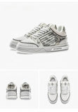 Women'S Casual Board Shoes Silver Snake Sneakers Trendy Women'S Sneakers - Silver - Size 9(AU9/EU40)