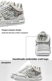 Women'S Casual Board Shoes Silver Snake Sneakers Trendy Women'S Sneakers - Silver - Size 4(AU4/EU35)