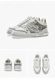Women'S Casual Board Shoes Silver Snake Sneakers Trendy Women'S Sneakers - Silver - Size 7(AU7/EU38)