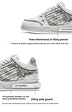 Women'S Casual Board Shoes Silver Snake Sneakers Trendy Women'S Sneakers - Silver - Size 9(AU9/EU40)