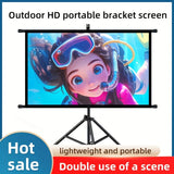 120in Portable and mobile projection screen with tripod stand, 16:9 HD format, suitable for home theater and indoor wall mounting. Made of polyester fabric, easy to set up and use. Ideal for office presentations and home entertainment, ready to use right
