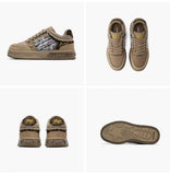 Leopard Print Sneakers Platform Chunky Shoes High-Top Casual Shoes Unisex - Leopard print brown - Size 6(AU6/EU37)