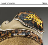 Leopard Print Sneakers Platform Chunky Shoes High-Top Casual Shoes Unisex - Leopard print brown - Size 6(AU6/EU37)