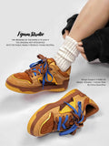 Vintage Sneakers Retro Skate Shoes Couple Matching Shoes Unisex Canvas Shoes - Camel - Size 10(AU10/EU41) In Australia - Darrahopens