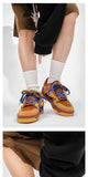 Vintage Sneakers Retro Skate Shoes Couple Matching Shoes Unisex Canvas Shoes - Camel - Size 10(AU10/EU41)