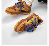 Vintage Sneakers Retro Skate Shoes Couple Matching Shoes Unisex Canvas Shoes - Camel - Size 12(AU12/EU43)