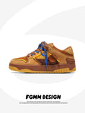 Vintage Sneakers Retro Skate Shoes Couple Matching Shoes Unisex Canvas Shoes - Camel - Size 7(AU7/EU38)