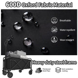 Foldable Shopping Cart, made of 600D waterproof Oxford fabric, equipped with all-terrain silent wheels. Suitable for beach/groceries/garden/shopping trips. A portable shopping cart with strong load-bearing capacity.