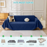 71" x 150" Couch Protector from Cat Claws, Waterproof Couch Cover Anti Slip,Couch Cover 3 Cushion Sofa Washable,Anti-Scratch Pet Sofa Cover Heavy Duty - Blue
