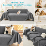 71" x 134" Couch Protector from Cat Claws, Waterproof Couch Cover Anti Slip,Couch Cover 3 Cushion Sofa Washable,Anti-Scratch Pet Sofa Cover Heavy Duty - Dark Gray
