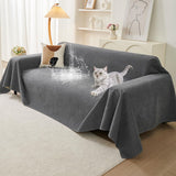 71" x 150" Couch Protector from Cat Claws, Waterproof Couch Cover Anti Slip,Couch Cover 3 Cushion Sofa Washable,Anti-Scratch Pet Sofa Cover Heavy Duty - Dark Gray