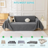 71" x 150" Couch Protector from Cat Claws, Waterproof Couch Cover Anti Slip,Couch Cover 3 Cushion Sofa Washable,Anti-Scratch Pet Sofa Cover Heavy Duty - Dark Gray