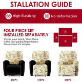 Recliner Cover Anti Scratch Lazy Recliner Chair Cover Protective Stretching Printed Reclining Chair Cover Sofa Slipcovers Convenient Elastic Reclining Chair Slipcover for Home - Gray - Size Three-seater In Australia - Darrahopens