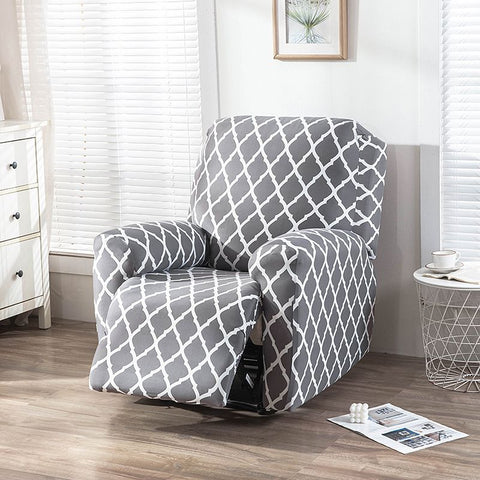 Recliner Cover Anti Scratch Lazy Recliner Chair Cover Protective Stretching Printed Reclining Chair Cover Sofa Slipcovers Convenient Elastic Reclining Chair Slipcover for Home - Gray - Size Two-seater In Australia - Darrahopens