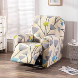 Recliner Cover Anti Scratch Lazy Recliner Chair Cover Protective Stretching Printed Reclining Chair Cover Sofa Slipcovers Convenient Elastic Reclining Chair Slipcover for Home - Yellow - Size Three-seater