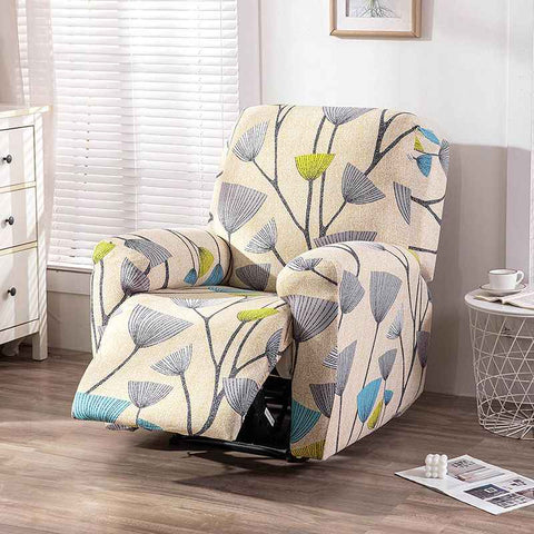 Recliner Cover Anti Scratch Lazy Recliner Chair Cover Protective Stretching Printed Reclining Chair Cover Sofa Slipcovers Convenient Elastic Reclining Chair Slipcover for Home - Yellow - Size Two-seater In Australia - Darrahopens