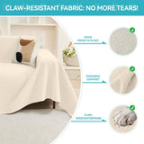 71" x 134" Couch Protector from Cat Claws, Waterproof Couch Cover Anti Slip,Couch Cover 3 Cushion Sofa Washable,Anti-Scratch Pet Sofa Cover Heavy Duty - Beige