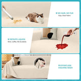 71" x 134" Couch Protector from Cat Claws, Waterproof Couch Cover Anti Slip,Couch Cover 3 Cushion Sofa Washable,Anti-Scratch Pet Sofa Cover Heavy Duty - Beige