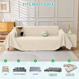 71" x 134" Couch Protector from Cat Claws, Waterproof Couch Cover Anti Slip,Couch Cover 3 Cushion Sofa Washable,Anti-Scratch Pet Sofa Cover Heavy Duty - Beige