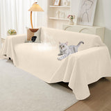 71" x 150"Couch Protector from Cat Claws, Waterproof Couch Cover Anti Slip,Couch Cover 3 Cushion Sofa Washable,Anti-Scratch Pet Sofa Cover Heavy Duty - Beige