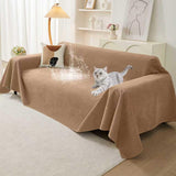 71" x 134" Couch Protector from Cat Claws, Waterproof Couch Cover Anti Slip,Couch Cover 3 Cushion Sofa Washable,Anti-Scratch Pet Sofa Cover Heavy Duty - Brown