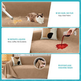 71" x 134" Couch Protector from Cat Claws, Waterproof Couch Cover Anti Slip,Couch Cover 3 Cushion Sofa Washable,Anti-Scratch Pet Sofa Cover Heavy Duty - Brown