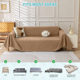 71" x 150" Couch Protector from Cat Claws, Waterproof Couch Cover Anti Slip,Couch Cover 3 Cushion Sofa Washable,Anti-Scratch Pet Sofa Cover Heavy Duty - Brown