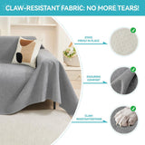 71" x 134" Couch Protector from Cat Claws, Waterproof Couch Cover Anti Slip,Couch Cover 3 Cushion Sofa Washable,Anti-Scratch Pet Sofa Cover Heavy Duty - Light Gray