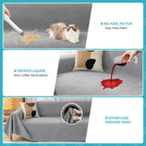 71" x 134" Couch Protector from Cat Claws, Waterproof Couch Cover Anti Slip,Couch Cover 3 Cushion Sofa Washable,Anti-Scratch Pet Sofa Cover Heavy Duty - Light Gray