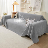 71" x 150" Couch Protector from Cat Claws, Waterproof Couch Cover Anti Slip,Couch Cover 3 Cushion Sofa Washable,Anti-Scratch Pet Sofa Cover Heavy Duty - Light Gray