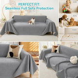 71" x 150" Couch Protector from Cat Claws, Waterproof Couch Cover Anti Slip,Couch Cover 3 Cushion Sofa Washable,Anti-Scratch Pet Sofa Cover Heavy Duty - Light Gray