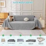 71" x 150" Couch Protector from Cat Claws, Waterproof Couch Cover Anti Slip,Couch Cover 3 Cushion Sofa Washable,Anti-Scratch Pet Sofa Cover Heavy Duty - Light Gray