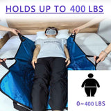 Positioning Bed Pad with Handles,48" × 40" Transfer Sheet for Repositioning,Turning and Lifting,Washable Positioning Bed Pads for Elderly,Patient,Handicap,Caregiver - Blue - Size 2 pack