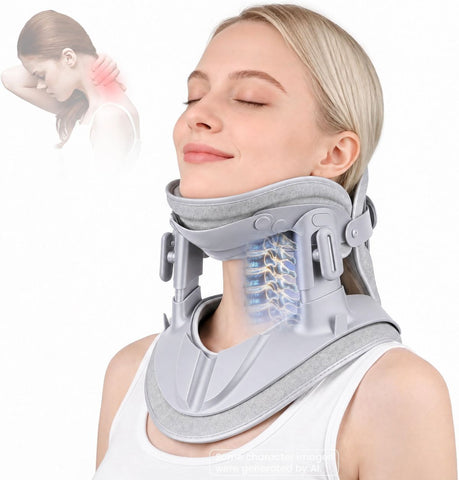 Neck Stretcher Cervical Traction - Adjustable Neck Traction Device for Spine Decompression and Pain Relief, Neck Braces for Neck Pain and Support