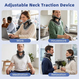 Neck Stretcher Cervical Traction - Adjustable Neck Traction Device for Spine Decompression and Pain Relief, Neck Braces for Neck Pain and Support
