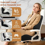 Seat Cushion with Back Support,Lumbar Support Pillow for Office Chair,office chair cushion for Sciatica and Hemorrhoid Relief,Tailbone Pain，Memory Foam Seat Cushion with L-Shaped Ergonomic Design
