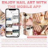 Nail Printer Nail Art Printer Machine Kit-Impresora De UñAs Pro,3D Fingernail Printer Machine for Salon&Home-WiFi/DIY Design| Pg4 Gel,Fm10 Ink, Base/Cleaning Glue - White - Size Nail art machine