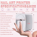Nail Printer Nail Art Printer Machine Kit-Impresora De UñAs Pro,3D Fingernail Printer Machine for Salon&Home-WiFi/DIY Design| Pg4 Gel,Fm10 Ink, Base/Cleaning Glue - White - Size Nail art machine