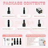Nail Printer Nail Art Printer Machine Kit-Impresora De UñAs Pro,3D Fingernail Printer Machine for Salon&Home-WiFi/DIY Design| Pg4 Gel,Fm10 Ink, Base/Cleaning Glue - White - Size Nail art machine