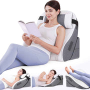 Adjustable Wedge Pillow Headboard Set for Sleeping & After Surgery, Ergonomic Reading Pillow for Sitting in Bed, Bed Wedge with Premium Memory Foam for Back Pain Relief & Support, Leg Elevation In Australia - Darrahopens