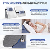 Adjustable Wedge Pillow Headboard Set for Sleeping & After Surgery, Ergonomic Reading Pillow for Sitting in Bed, Bed Wedge with Premium Memory Foam for Back Pain Relief & Support, Leg Elevation